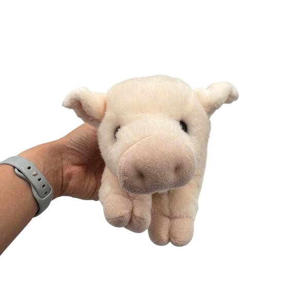 Miyoni by Aurora Pink Piglet 9" Small Pig Bean Bag Plush Stuffed Animal - Picture 1 of 7